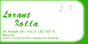 lorant kolla business card